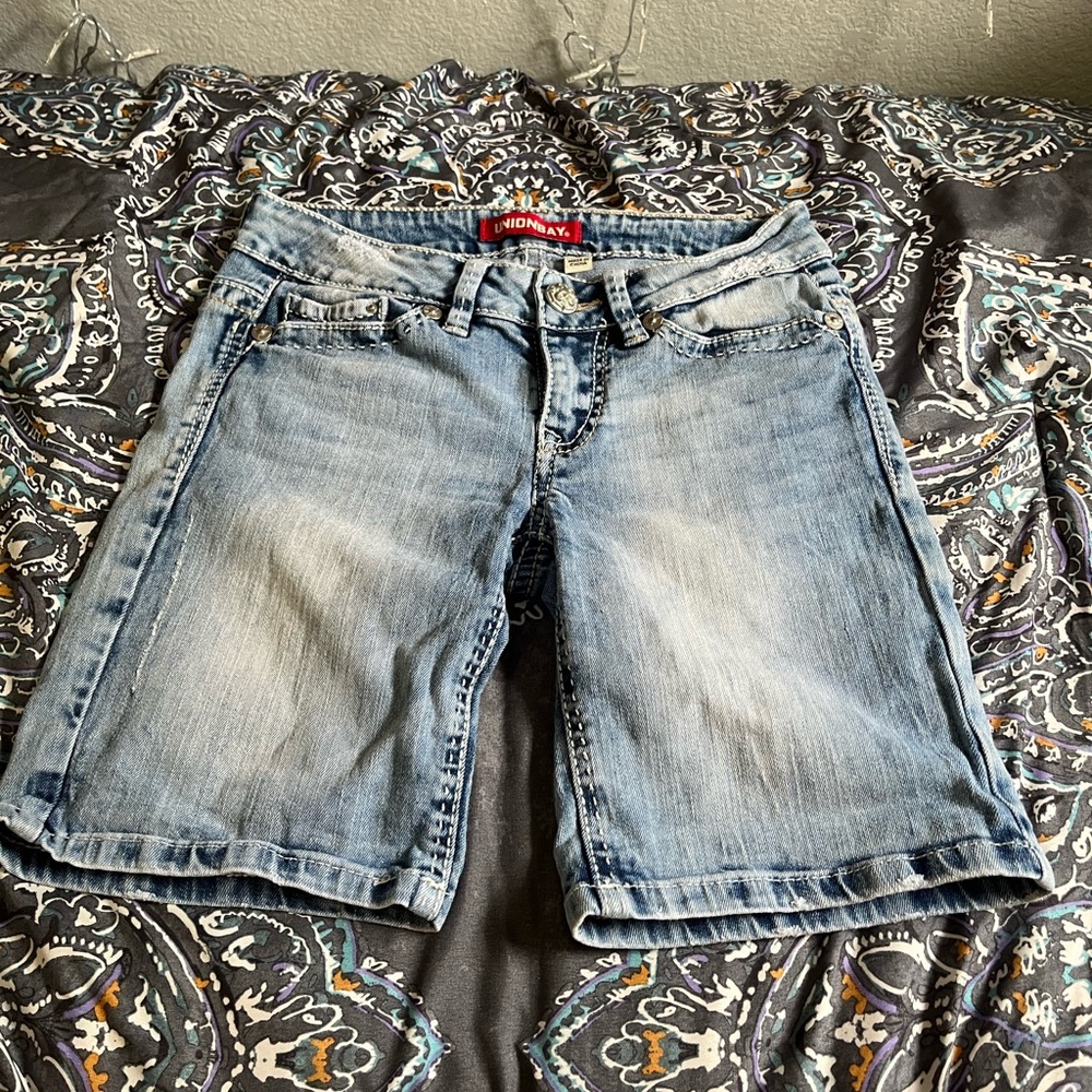 Knee length denim shorts size one